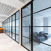Metal Boutique-Glass Partitions and Steel Doors